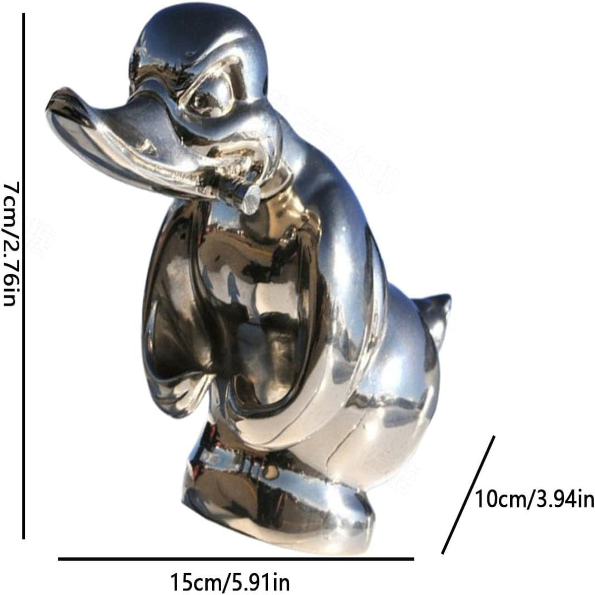 Metal Duck Hood Ornament Universal Mount For Car Motorcycle 8545363460398-1
