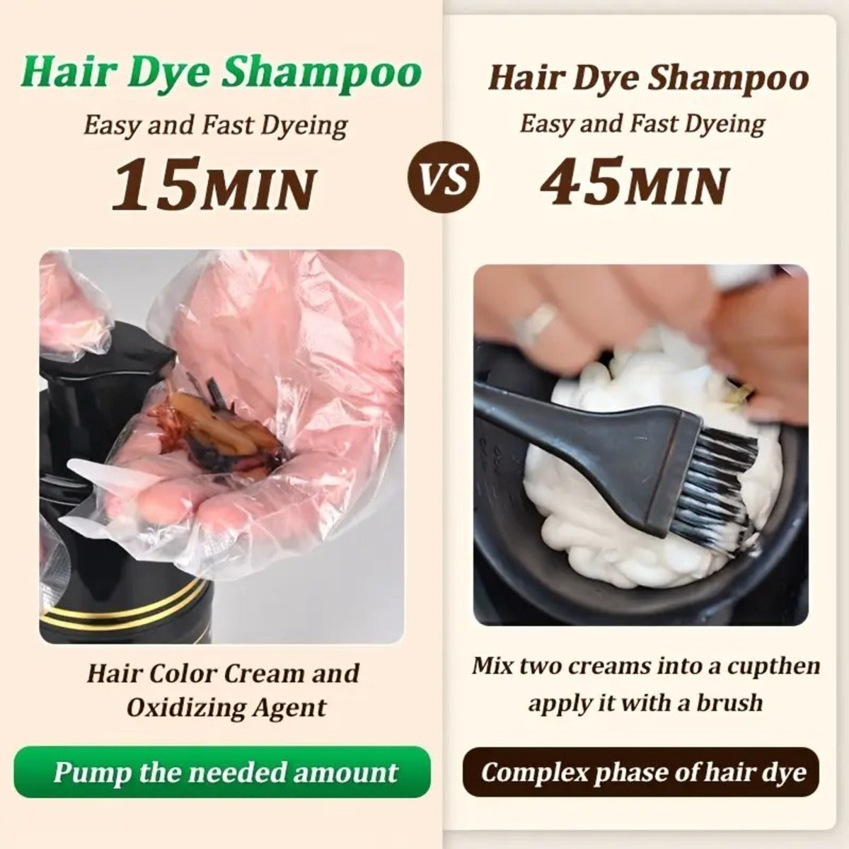 500ml Hair Dye for Dark Hair - Covers Gray, Easy, Nourishing, Long-Lasting 1005008209691281-Black