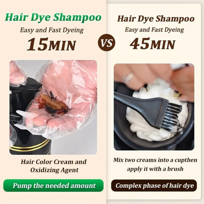 500ml Hair Dye for Dark Hair - Covers Gray, Easy, Nourishing, Long-Lasting 1005008209691281-Black