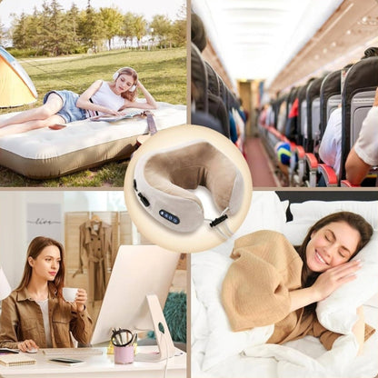 Massaging Neck Pillow - Pillow Portable Heated Massage Ideal for Travel, Relaxation and Office, U Shaped Pillow For Shoulder, Cervical Pain Relief 7983093252294-2