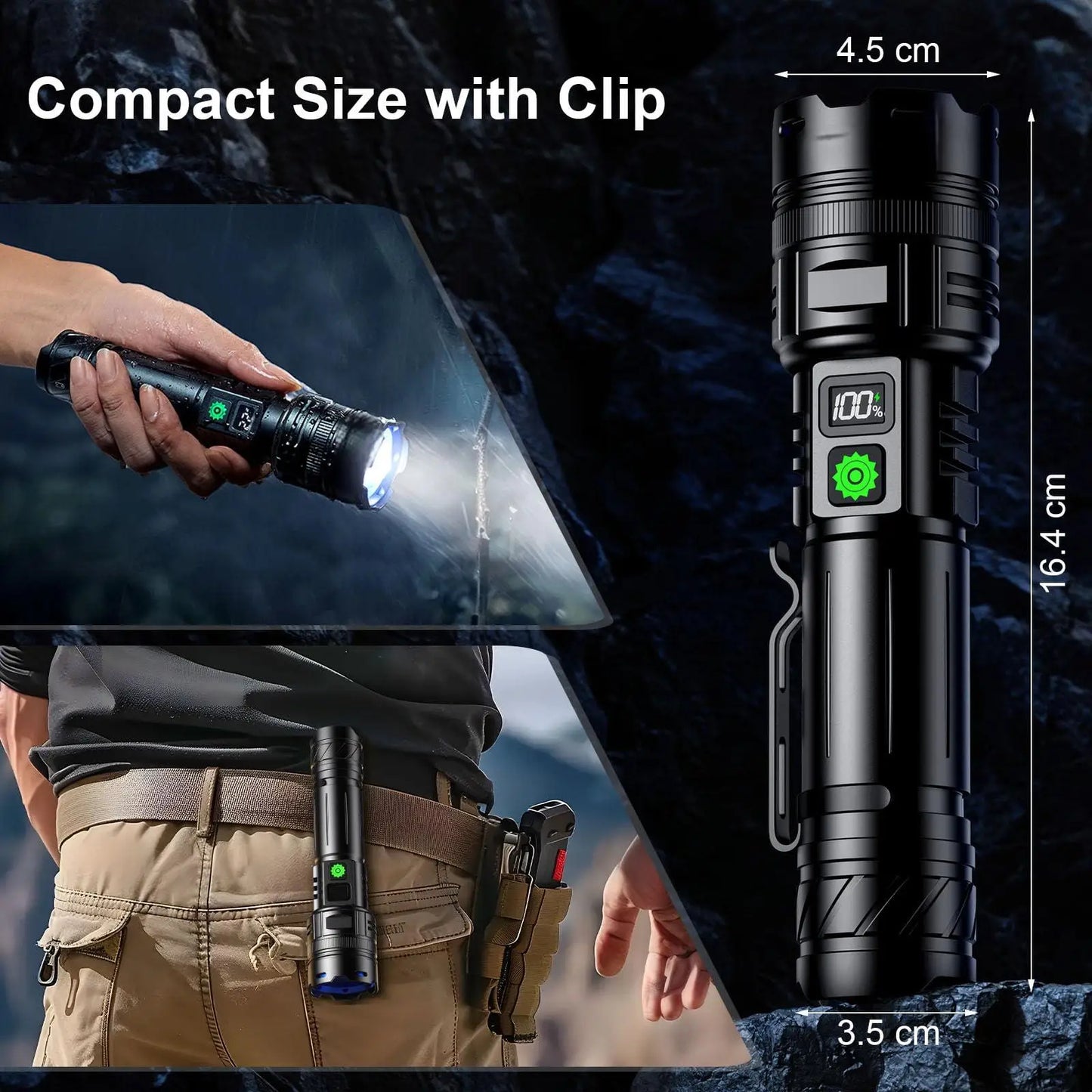 5000 Lumen Tactical Flashlight - World's Brightest High-Powered Torch 9811975700801-1