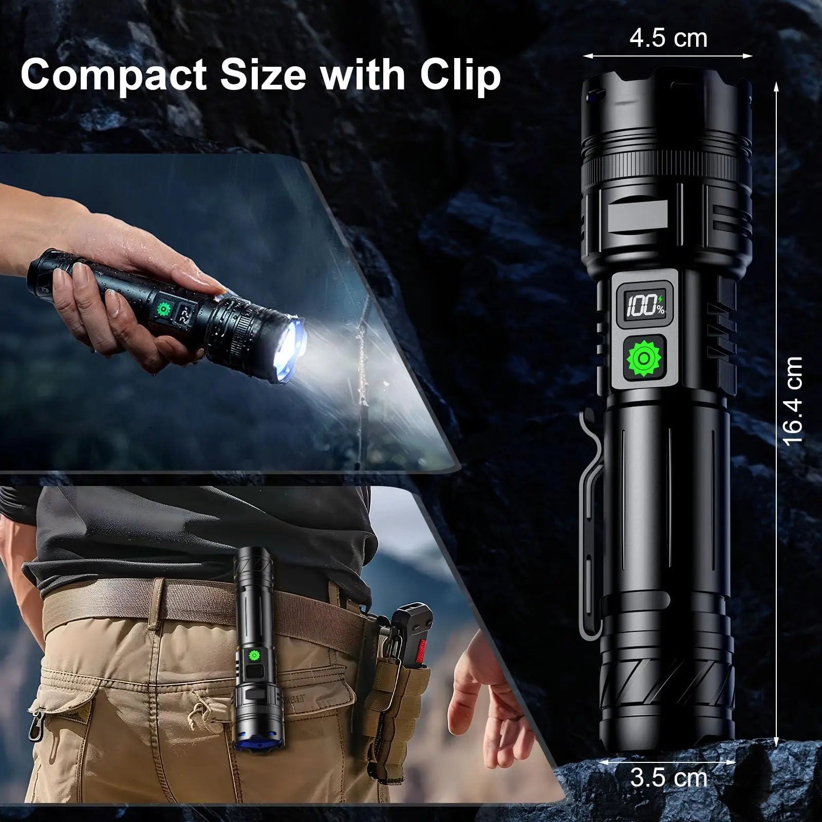 5000 Lumen Tactical Flashlight - World's Brightest High-Powered Torch 9811975700801-1