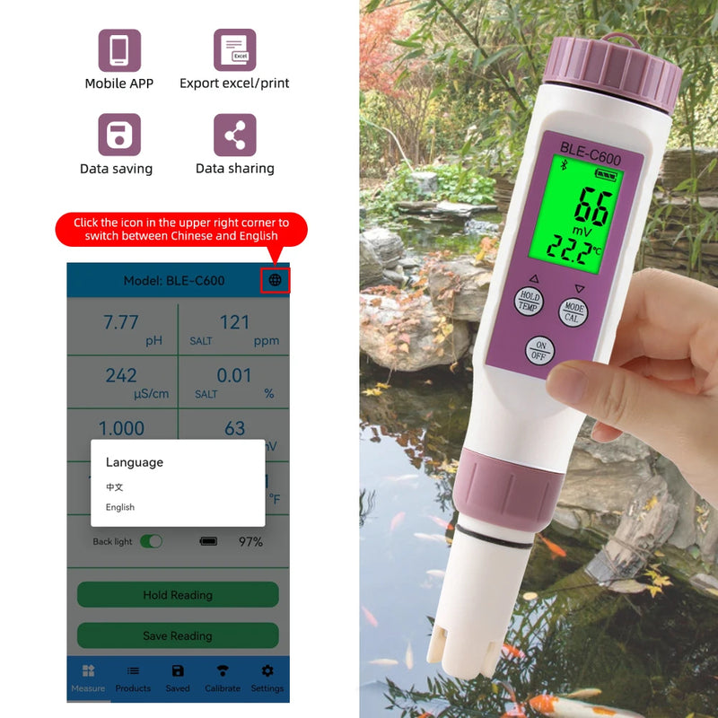 Digital Pool Tester – Measuring device for pH and chlorine for easy pH measurement in pool water 9950225891649-1