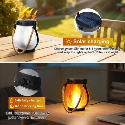 Solar Lantern Outdoor Lamp Waterproof Flame Light For Garden 9213797794035-1