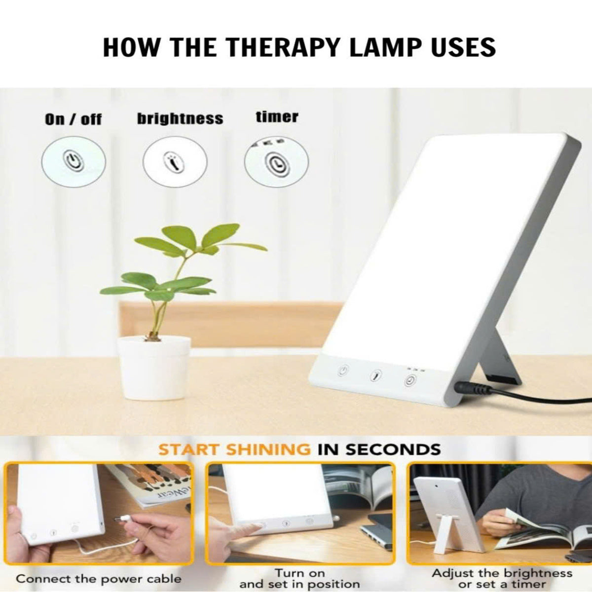 10000 Lux SAD Therapy Lamp - Light Therapy for Seasonal Affective Disorder, Mood Enhancement & Energy Boosting 9932751077697-1