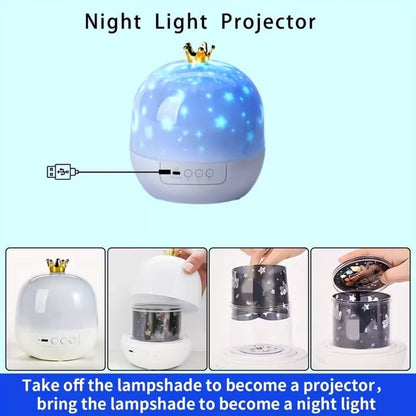 Children's Night Light and Projector - Crown Star Light Projection Rotating Star 5808802801801-V2