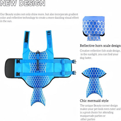 Size XS Beige And Blue Sailboat Pattern Pet Life Jacket for Dogs - Summer Swimming Safety Vest with Shark Fin for Small to Large Breeds V888-ELOSUNG23303