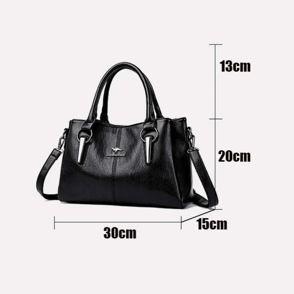 Premium Full-Grain Leather Classic Organizer Bag With Adjustable Strap 10110240653658-1
