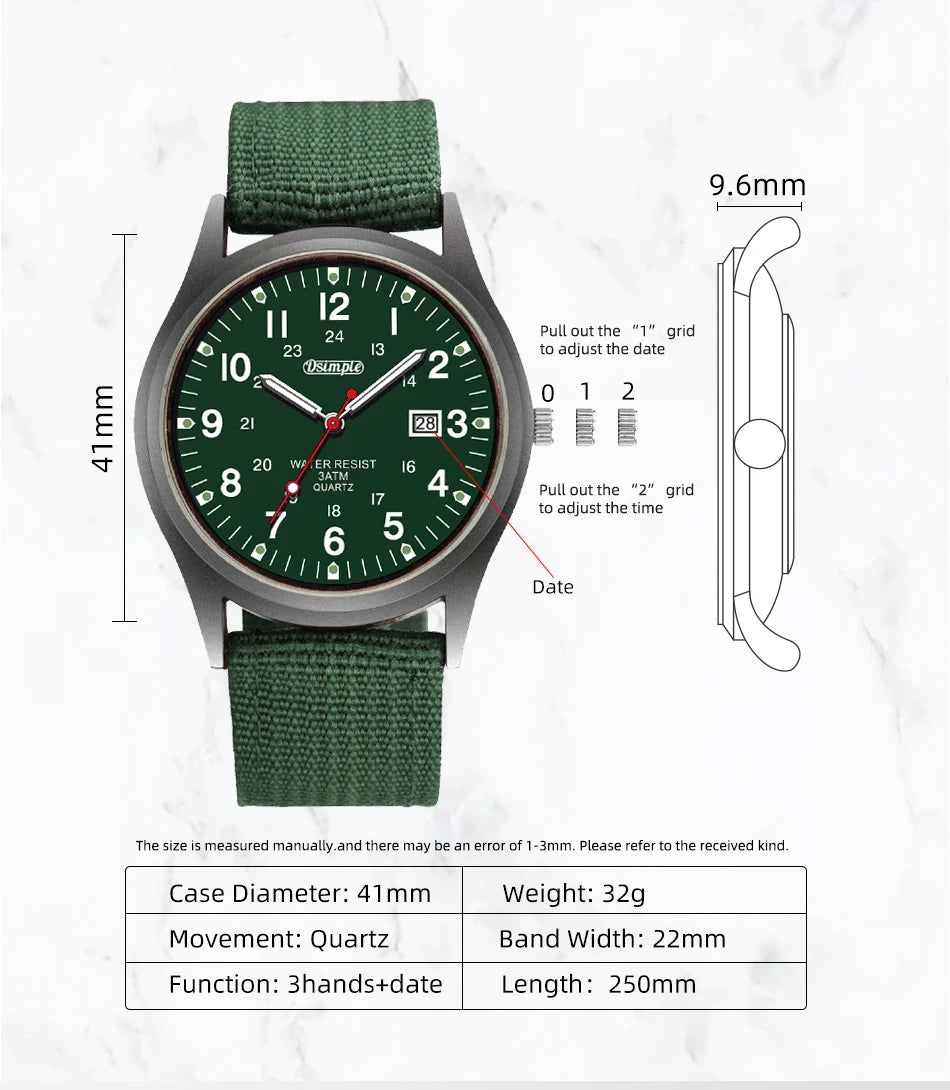 Luminous Military Wristwatch with Tactical Features - Waterproof, Shock Resistant 9902979318081-1