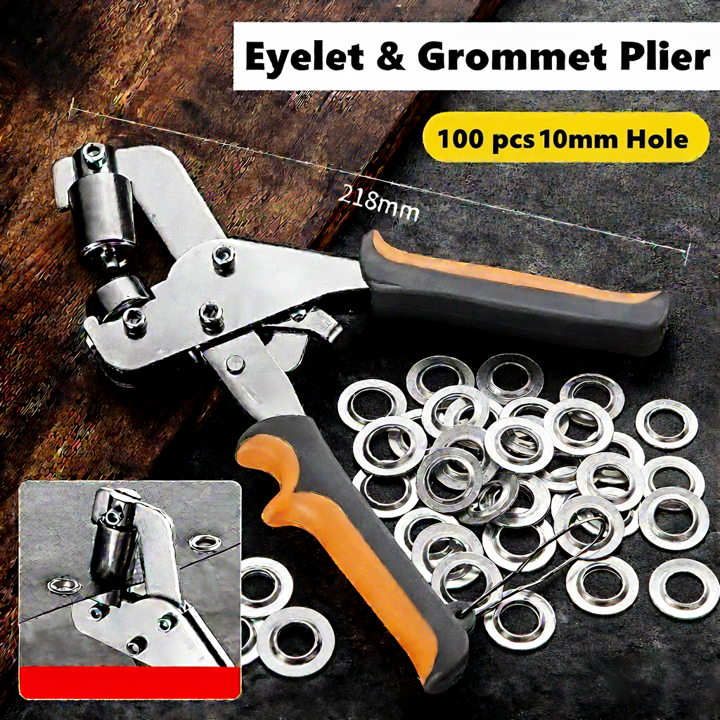 Heavy Duty Grommet Tool Kit For Eyelet Installation Leather Canvas 10002112348441-1