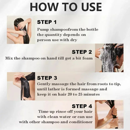 500ml Hair Dye for Dark Hair - Covers Gray, Easy, Nourishing, Long-Lasting 1005008209691281-Black