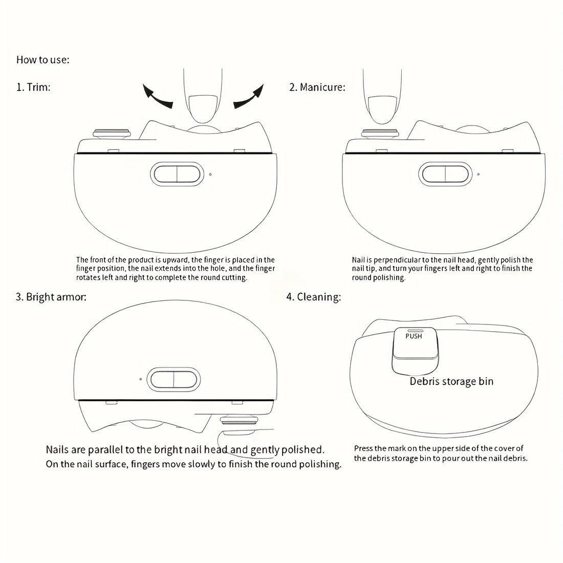 Electric Fingernail and Toenail Clippers - 2-Speed Trimming, Filing & Polishing 1005006584029835-al