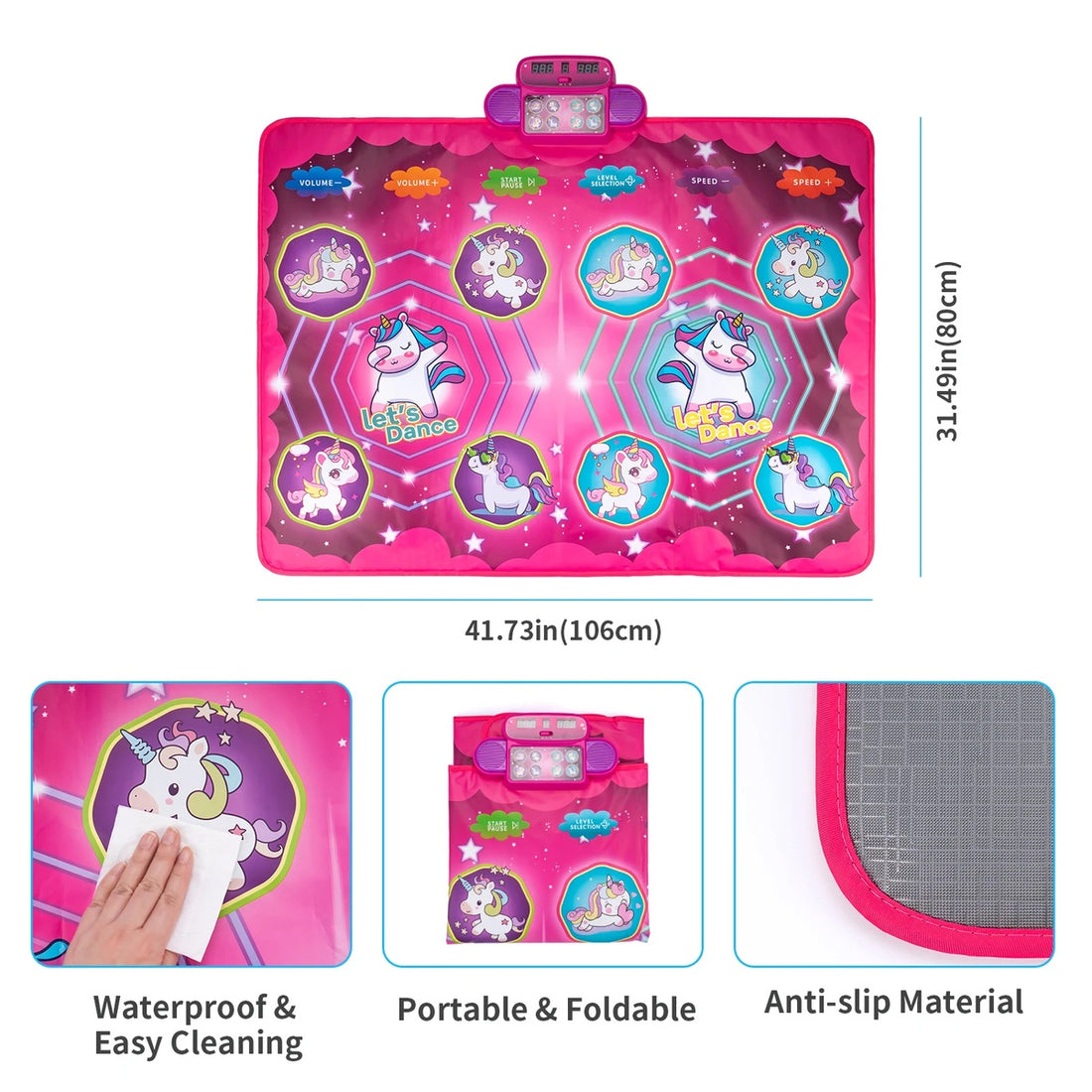 Interactive Musical Dance Mat with Game Modes for Kids, Lights, Sounds 15049081684313-1