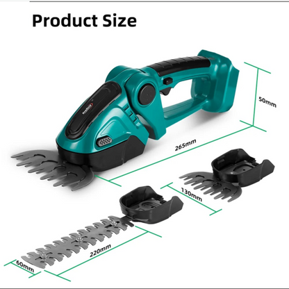 Cordless Hedge & Shrub Trimmer - 2-in-1 Cutting Heads, Lightweight & Ergonomic for Effortless Garden Maintenance 9952492224833-1
