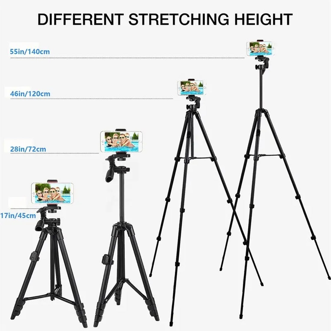 Extendable Phone Tripod with Bluetooth Remote - Versatile Selfie Stick & Stand 9726133436737-1