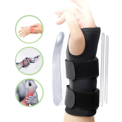Adjustable Wrist Support Splint - Breathable, Durable, Removable Metal Brace 1005007444454477-Black Left