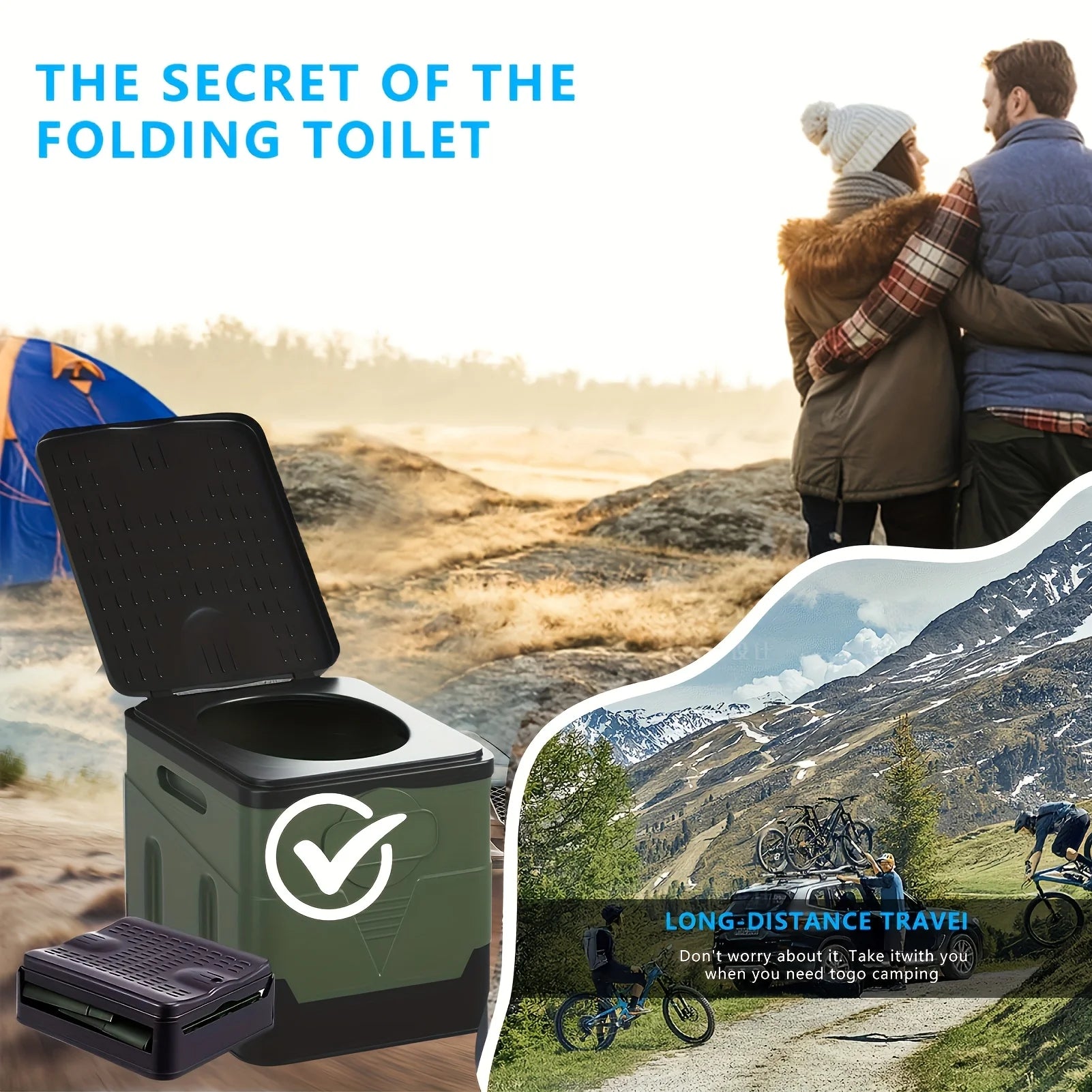Portable Folding Toilet - Lightweight Outdoor Potty Multifunctional Mobile Toilet for Adults 8027307049158-1