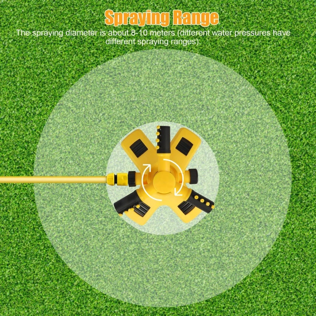 3-Arm Adjustable 360 Rotating Lawn Sprinkler for Gardens -AutoRotating Sprinkler System SH1751817214987860979