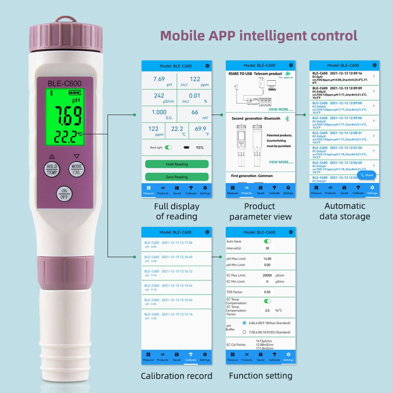 Digital Pool Tester – Measuring device for pH and chlorine for easy pH measurement in pool water 9950225891649-1