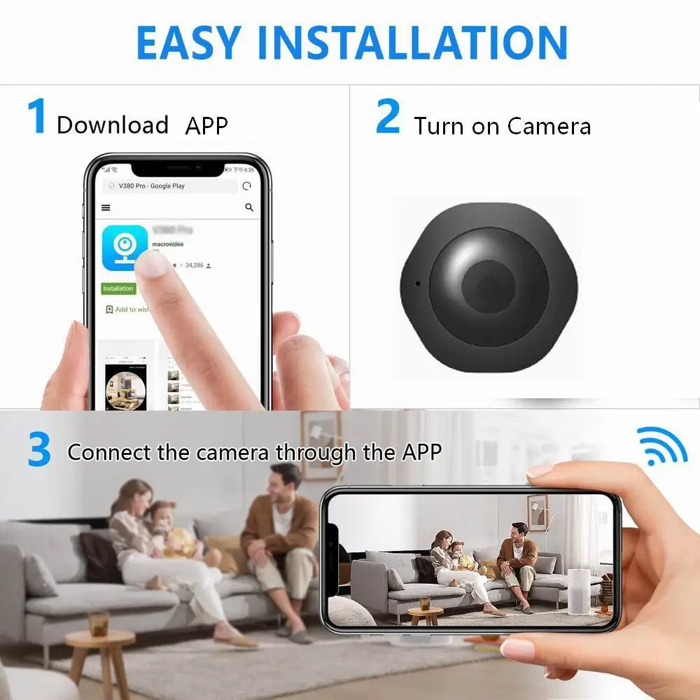 4K Wifi Mini Camera -  Night Vision, Voice & Video Recording for Home Security 9936887021889-1