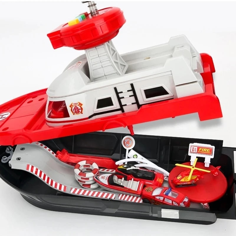 Kids' Multi-Vehicle Boat Rescue Hero Playset With Lights & Sound 15666973999453-1