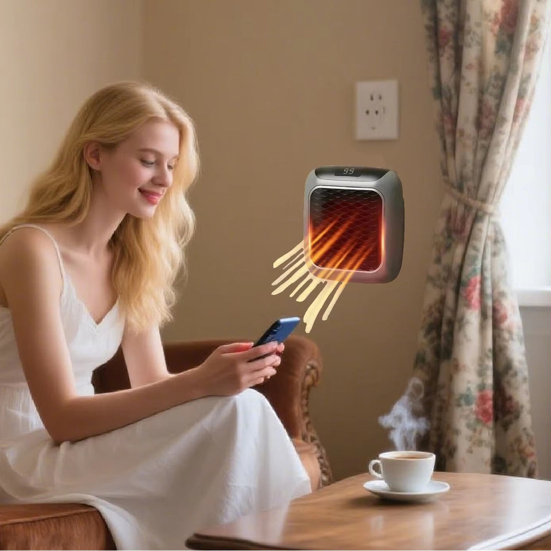 Portable Electric Space Heater - Compact & Energy-Efficient Heating Solution SH1751817214987860672