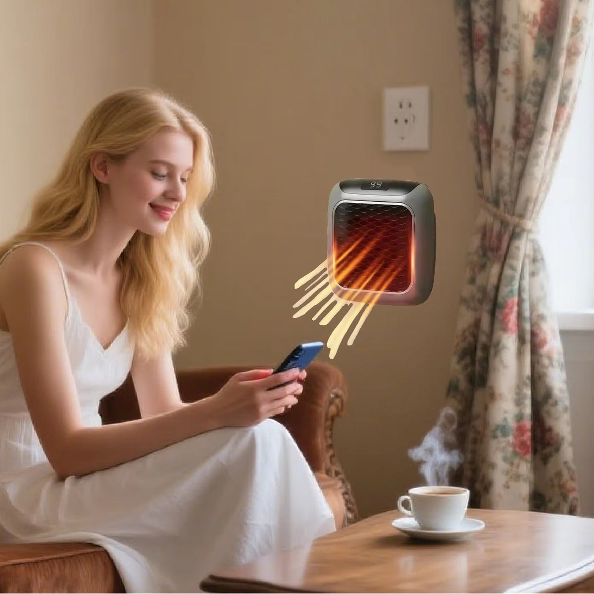 Portable Electric Space Heater - Compact & Energy-Efficient Heating Solution SH1751817214987860672