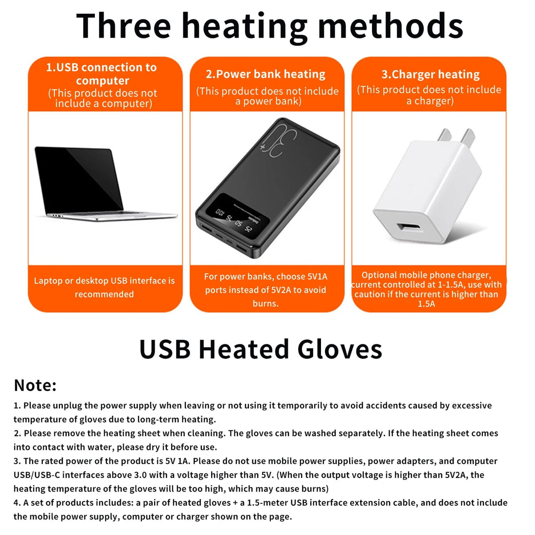 Unisex Heated Ski Gloves – USB Electric Warming Gloves 166182