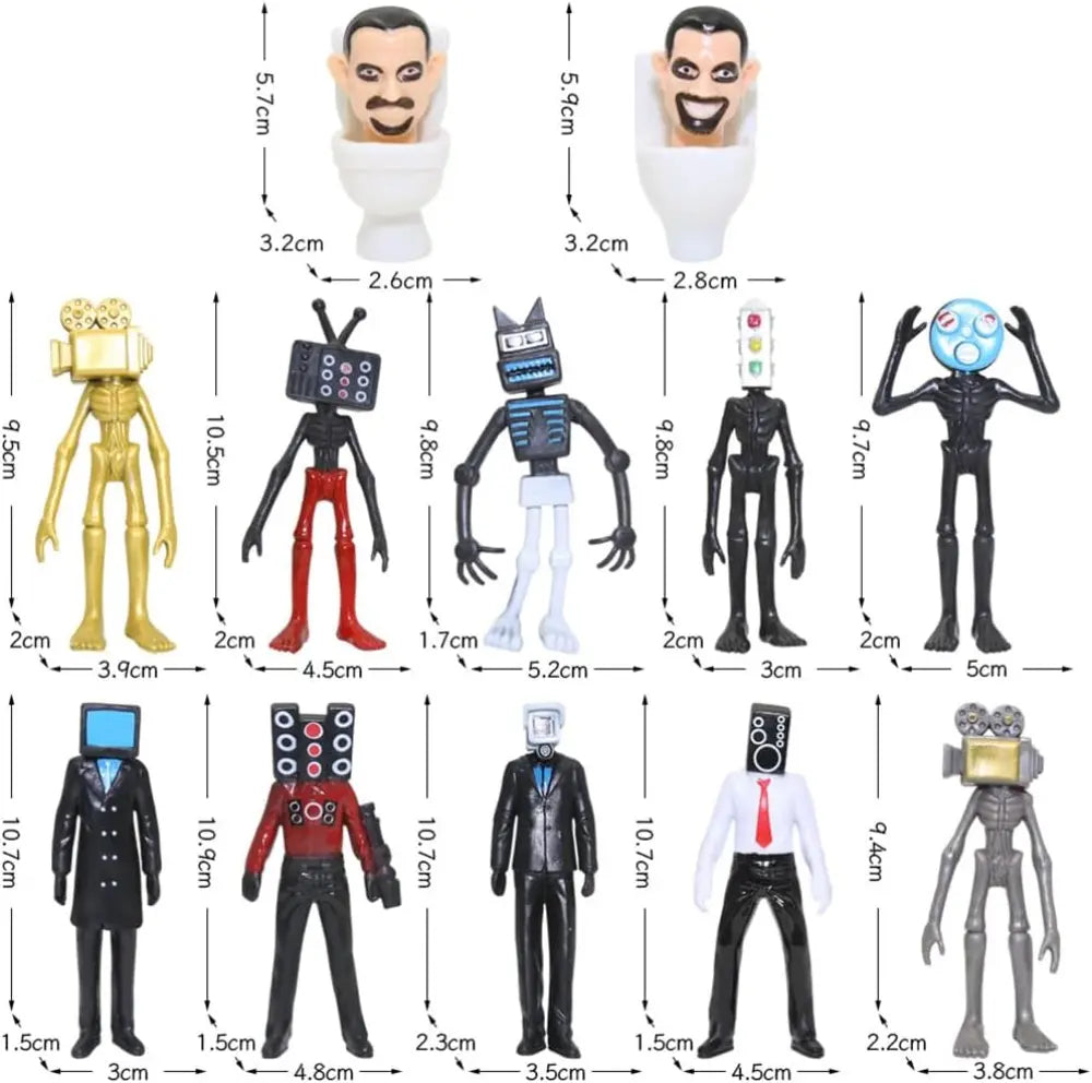 12 Pack Skibidi Toilet Action Figures, Skibidi Toilet Toys Set