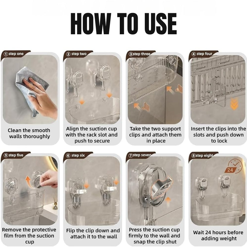 No-Drill Bathroom Suction Storage Box – Large Capacity & Strong Load-Bearing 9684751319342-1
