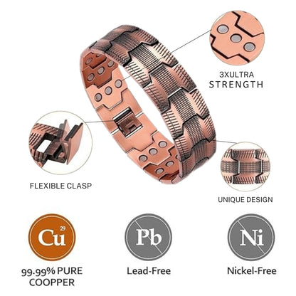 Pure Copper Magnetic Therapy Bracelet For Men'S Health 12044082315582-1