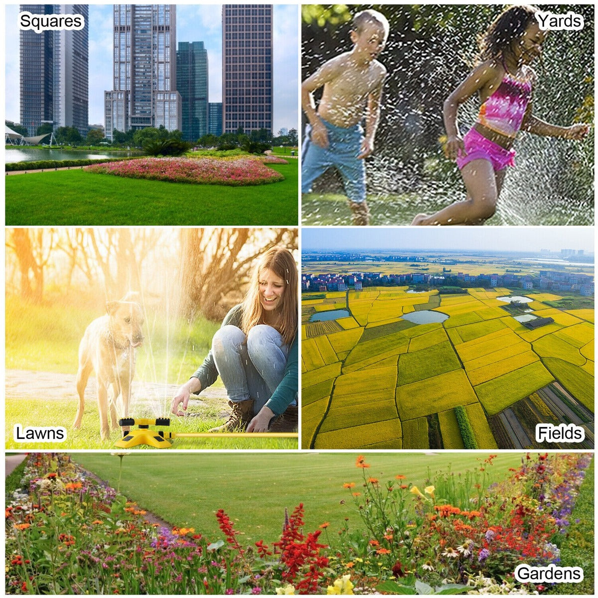 3-Arm Adjustable 360 Rotating Lawn Sprinkler for Gardens -AutoRotating Sprinkler System