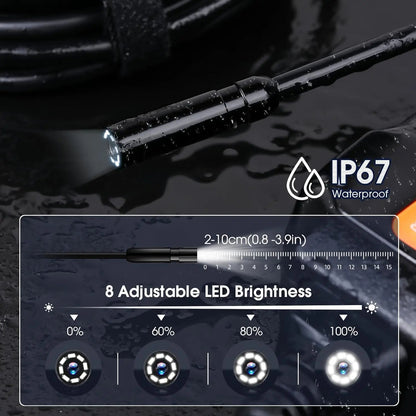 Industrial Endoscope Inspection Camera – 1080P HD with 4.3-Inch Screen Adjustable Lens 9767992426817-1