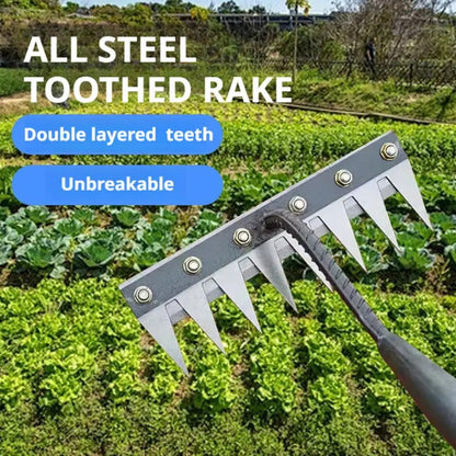 Steel Garden Rake with Durable Steel Tines for Lawn Care and Yard Maintenance 9912286019905-1