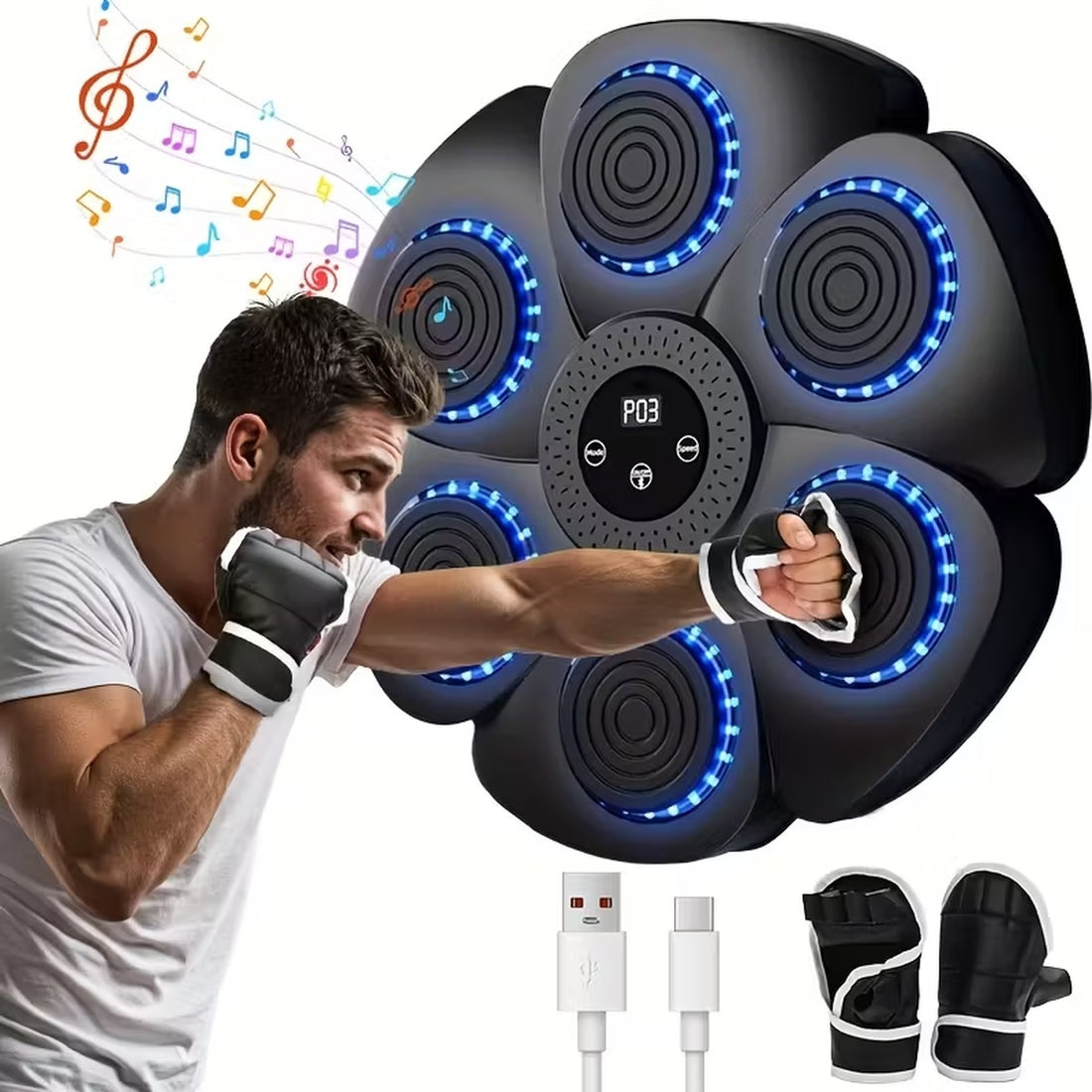 Music Boxing Pad with Targeting Features – Ultimate Punch Machine for Boxing Fitness 9840490152257-1