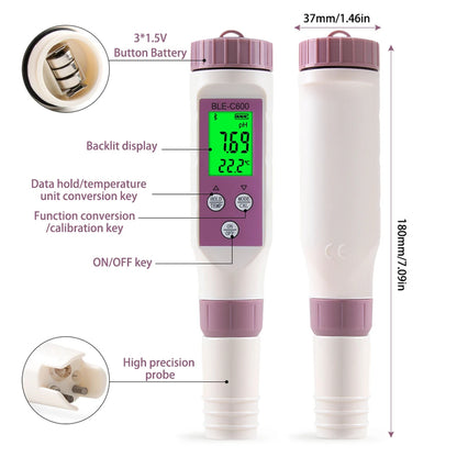 Digital Pool Tester – Measuring device for pH and chlorine for easy pH measurement in pool water 9950225891649-1