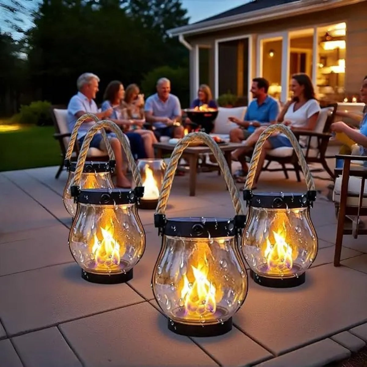 Solar Lantern Outdoor Lamp Waterproof Flame Light For Garden 9213797794035-1