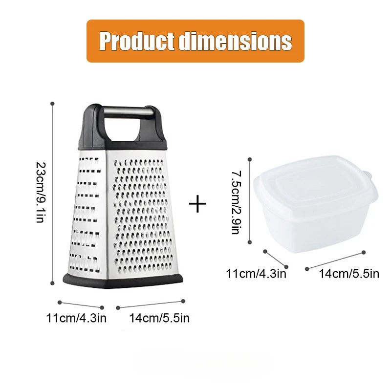 Professional Stainless Steel Box Grater For Cheese Vegetables And Fruits 6851422290020-1
