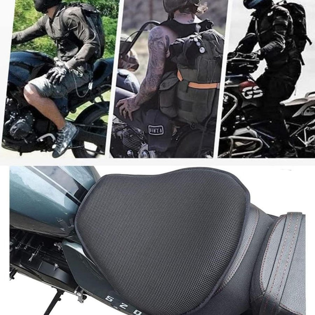 Moto 3D Honeycomb Shock Cushion - Advanced Shock Relief Seat Cushion 8144628580550-1