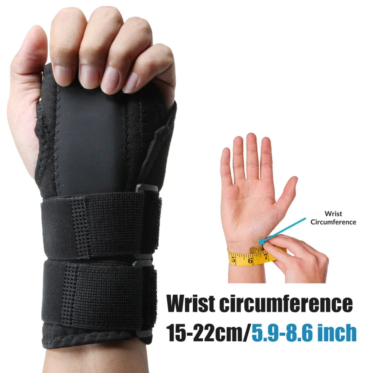 Adjustable Wrist Support Splint - Breathable, Durable, Removable Metal Brace 1005007444454477-Black Left