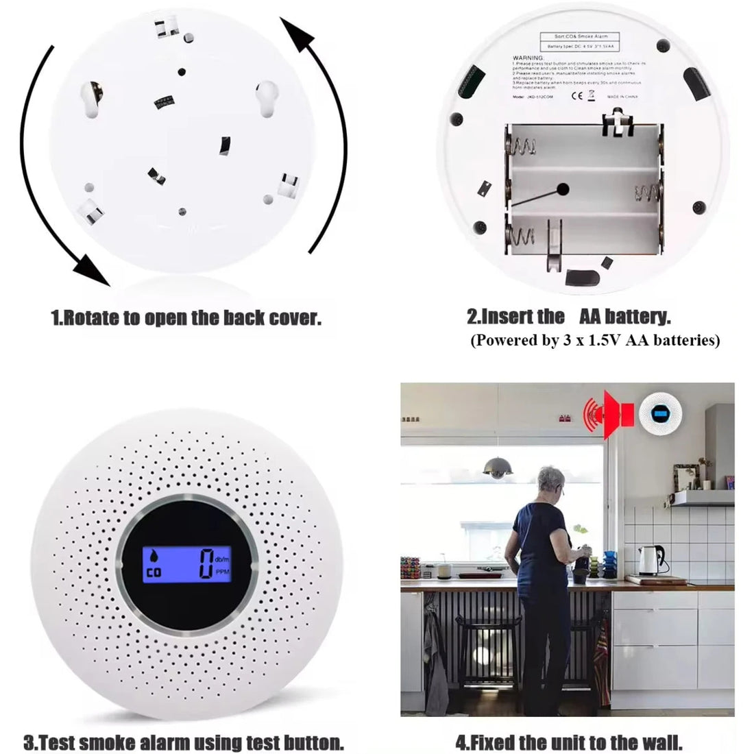 SafeAlert 2-in-1 Smoke & Carbon Monoxide Detector – Maximum Home Protection SH1751817214987860882