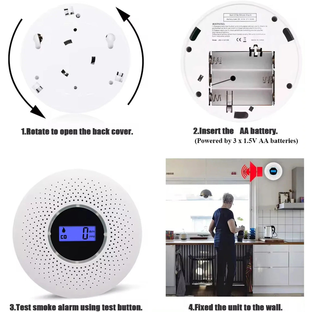 SafeAlert 2-in-1 Smoke & Carbon Monoxide Detector – Maximum Home Protection SH1751817214987860882