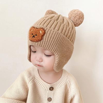 Winter Baby Knitted Beanie With Bear Ear Protection