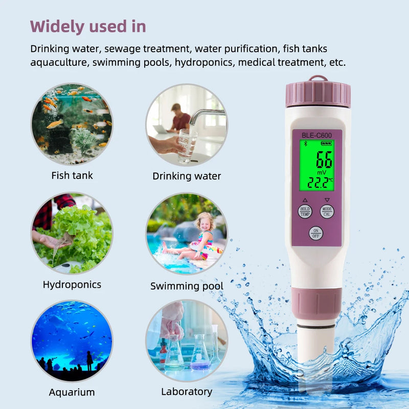 Digital Pool Tester – Measuring device for pH and chlorine for easy pH measurement in pool water 9950225891649-1