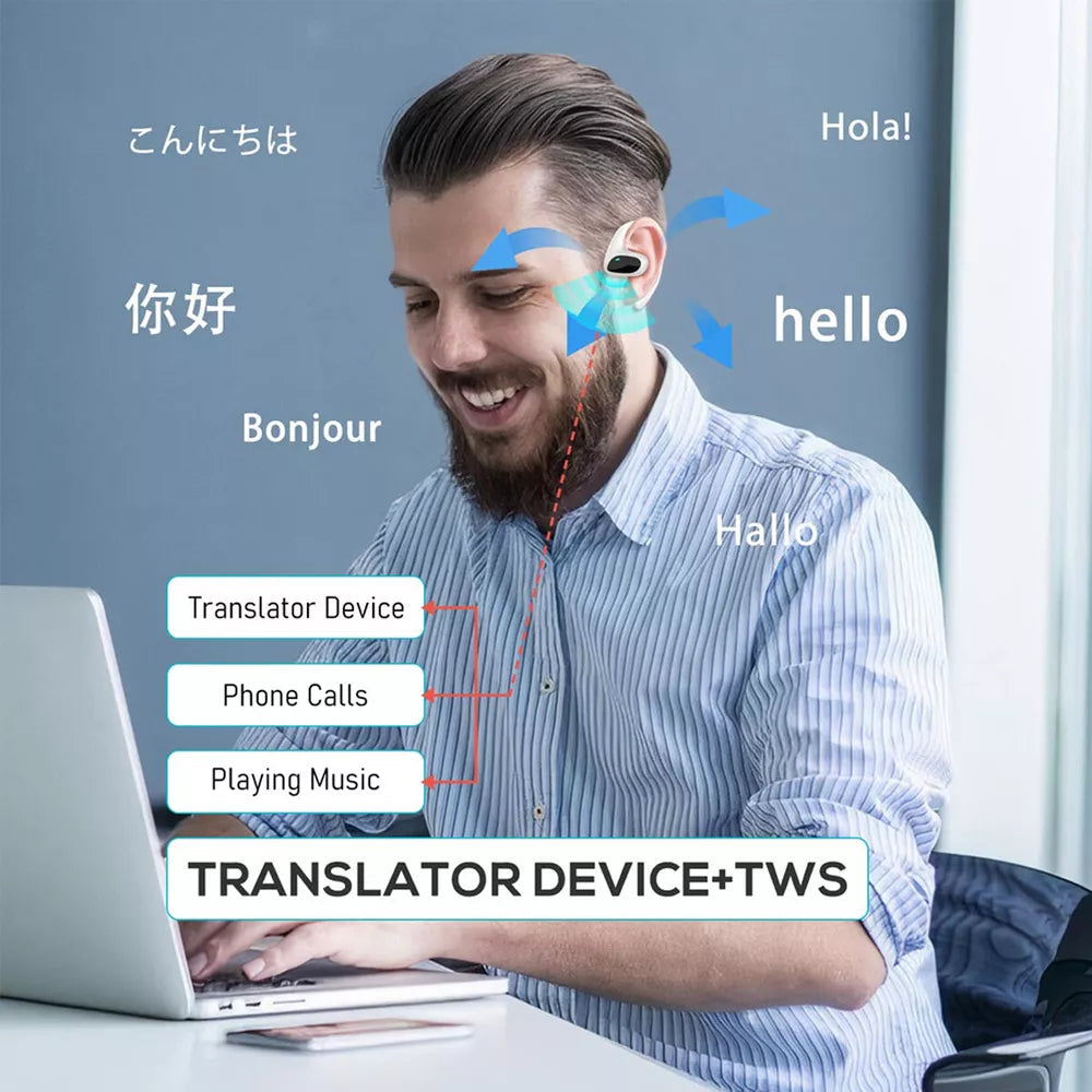 Wireless Bluetooth Translator Earbuds With 144 Languages