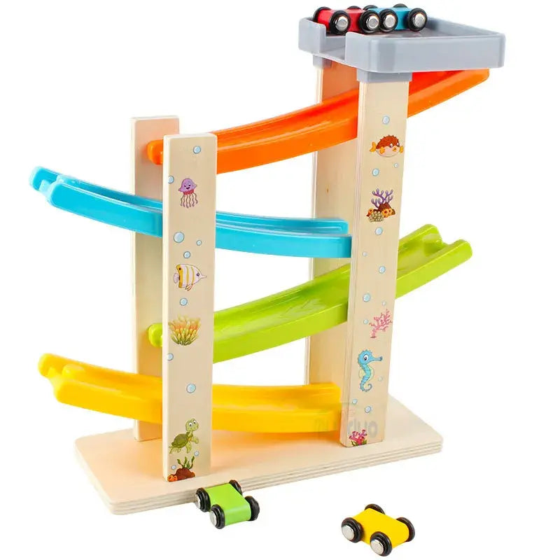 Wooden Car Race Track – Engaging Toy For Toddlers