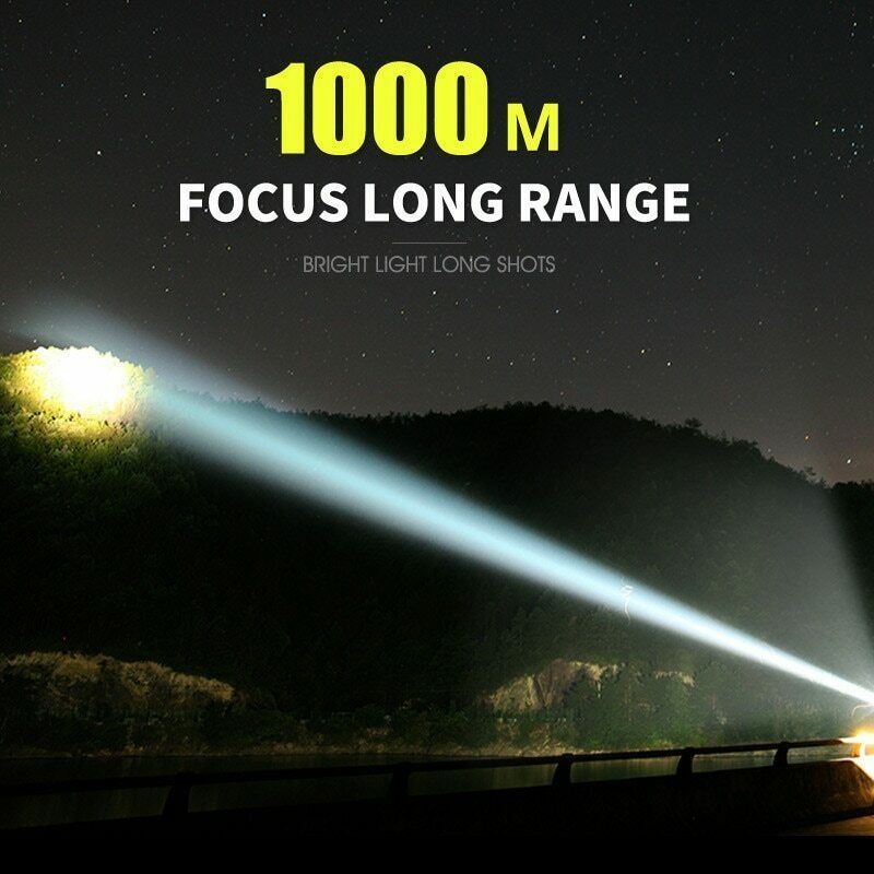 30000-100000 Lumen High Power Led Waterproof Flash Light Lamp Ultra Bright