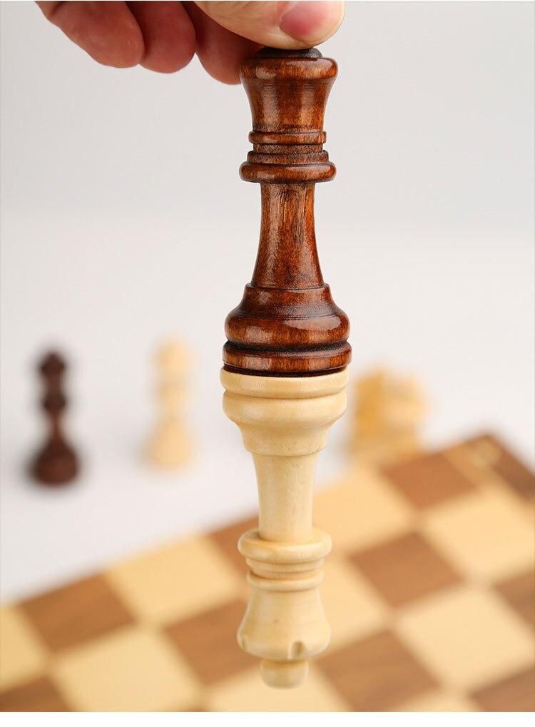 Large Magnetic Wooden Folding Chess Set