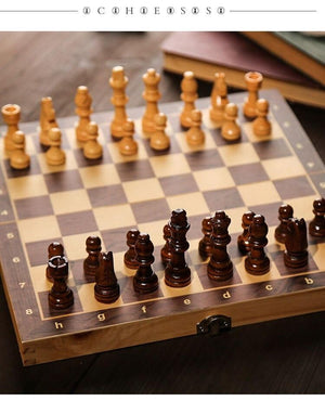 Large Magnetic Wooden Folding Chess Set