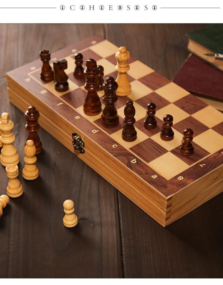 Large Magnetic Wooden Folding Chess Set